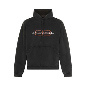 발렌시아가 로고 프린트 후디