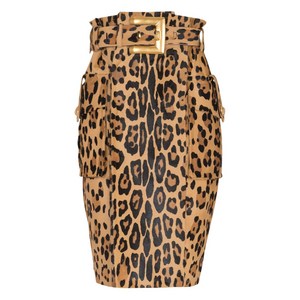 발망 레오파드 프린트 스커트, 베이지계열+블랙계열, France 40(KR 66)