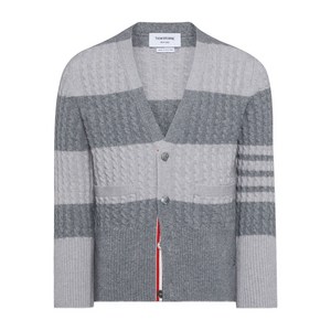 톰 브라운 4R 바 스트라이프 가디건, 그레이계열+화이트계열, Numeric 3(KR 105)