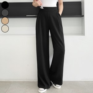 가비진 여성용 숏/기본/롱 기장선택! 스판 좋은 핀턱 밴딩 일자 와이드 팬츠 키작녀 키큰녀 바지 빅사이즈까지