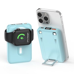 대용량 일체형 케이블 무선충전 잔량표시 고속충전 맥세이프 보조배터리 20000mAh