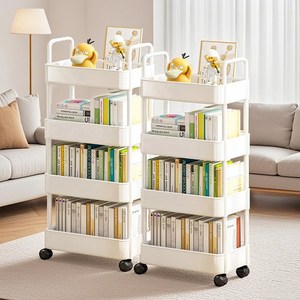 Tiger Pavilion 다기능 수납 트롤리, 화이트, 4단, 2개