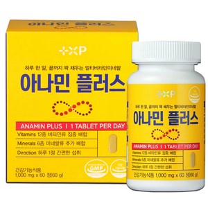 아나민 플러스 비타민 씨 앤 디 복합 프리미엄 영양제 정 여성 남성 피곤할때 골드 하루한알 로, 60정, 1세트