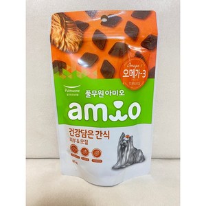 풀무원아미오 강아지 건강담은 트릿 간식, 연어(피부 & 모질), 80g, 5개