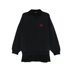 발렌시아가 embroidered pleated mini dress, 블랙계열, Numeric 1(KR 33)