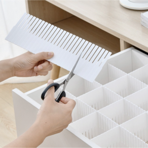 잘라쓰는 칸막이 서랍 양말 속옷 화장대 소품 정리가드 정리함, 화이트, 4개