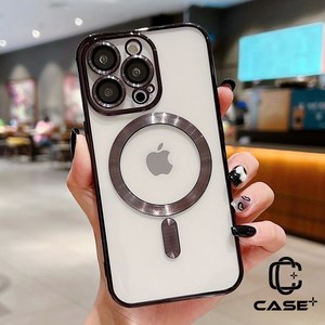 CASE+ 아이폰 맥세이프 예쁜 투명 케이스 10가지 컬러 카메라 렌즈 풀커버