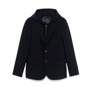 엠포리오아르마니 탈부착식 패널 후드 블레이저, 블루계열, Italy 48(KR 100)