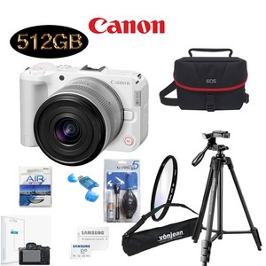 CANON EOS R50 V(화이트) 14-30mm KIT+512G+정품가방+삼각대+KENKO AIR UV 필터+크리닝킷+LCD필름+리더기 고용량 브이로그 풀패키지