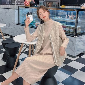 다온몰 여성용 양털조끼 뽀글이조끼 후리스 지퍼조끼