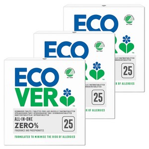 에코버 식기세척기세제 타블렛 제로, 500g, 3개