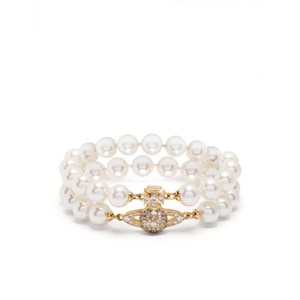 비비안웨스트우드 구체 장식 더블 펄 브레이슬릿