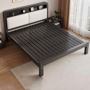 퀸사이즈 철제 프레임 침대 원룸 패밀리 트윈 안방 침대, 블랙(A)