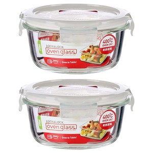 락앤락 이유식 유리 밀폐용기, 380ml 원형 용..., 2개