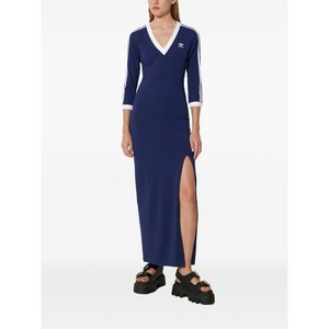 아디다스 V넥 스트라이프 드레스, 블루계열, Standard XS(KR 44)