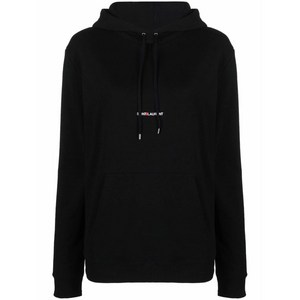 생로랑 logo print hoodie