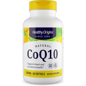 헬시오리진스 CoQ10 200mg 소프트젤 글루텐 프리 무설탕, 60정, 1개