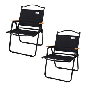 렌켄 캠핑 로우체어 폴딩 접이식 의자, 02.로우체어-L 블랙 2개+수납가방 2개