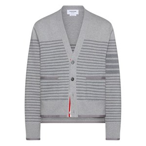 톰 브라운 V넥 스트라이프 가디건, 그레이계열, Numeric 1(KR 95)
