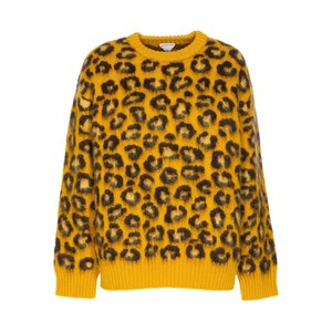 보테가 베네타 레오파드 프린트 크루 넥 스웨터