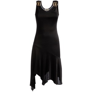 발리 로고 장식 비대칭 미디 드레스, 블랙계열, M(KR 66)
