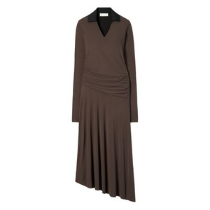 토리 버치 칼라 개더 드레스, 브라운계열, Mid standard M