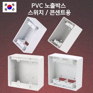 국산 PVC 노출박스 스위치박스 콘센트박스 1개용 2개용, PVC 노출박스 스위치(2개용), 1개