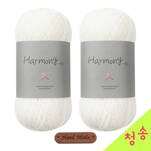어울림 뜨개실 (2볼) 겨울 니트 부드러운 슈퍼워시울 털실 목도리실 손뜨개질 어울림실, 901.백아이보리, 2개