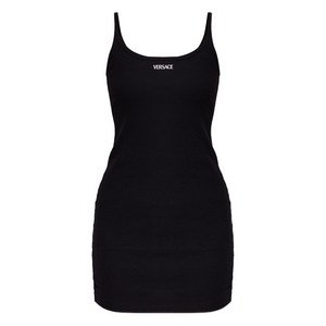 베르사체 스파게티 스트랩 로고 미니 드레스, 블랙계열, Numeric 3(KR 77)