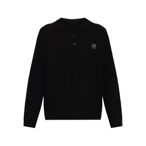 메종키츠네 폭스 헤드 아플리케 폴로 스웨터, 블랙계열, Standard M(KR 100)