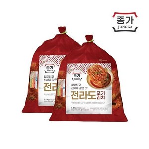 (종가집) 종가 전라도식 포기김치 11kg (5.5kg X 2) 종가집김치, 2개, 5500g