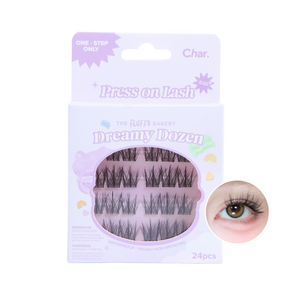 Char 핸드메이드 더 플러피 베이커리 드리미 도즌 인조 속눈썹, 블랙, 1개