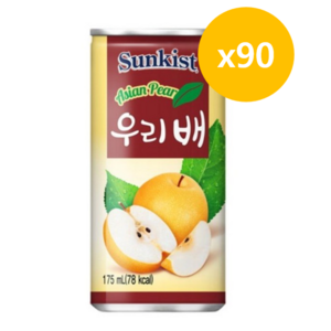 해태음료 썬키스트 우리배, 175ml, 90개