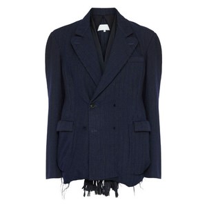 메종 마르지엘라 스트라이프 패턴 더블 브레스티드 블레이저, 블루계열, Italy 38(KR 55)