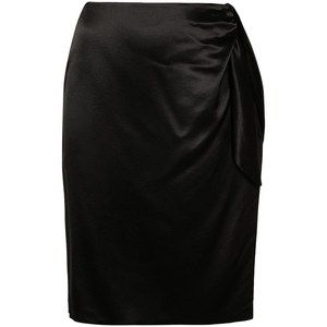 생로랑 매듭 디테일 실크 스커트, 블랙계열, France 40(KR 77)