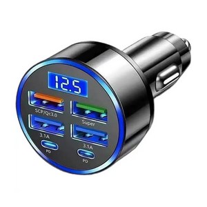 (특가) 차량용 고속 충전기 시거잭 멀티소켓 /지능 4개 Usb+2개 type-c 급속 충전구