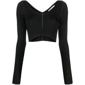 마르니 V넥 골지 니트 크롭 탑