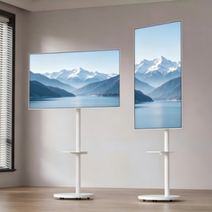 Shipshape TV 거치대 이동식 TV 거치대 화면 360도 회전 가능 14-42인치 대형 스탠드형 TV/모니터 거치대 모니터 수납선반