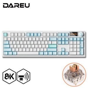 다얼유 A104 PRO 8K MASTER 유 무선 풀배열 게이밍 기계식 키보드 (아이스블루 저소음머스타드축)