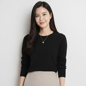 디커스텀 여성용 라운드넥 니트 티셔츠