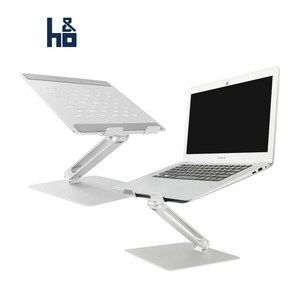 에이치앤오 알루미늄 노트북 스탠드 거치대 N3, 실버