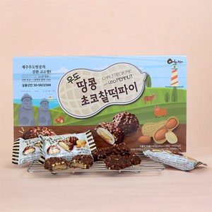 제주 우도땅콩 초코 찰떡파이 여행 선물 특산물 사무실간식, 360g, 1개