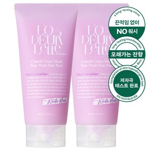 로더렛 단백질 퍼퓸 극손상 노워시 헤어팩 트리트먼트 그레이스 머스크, 2개, 200ml