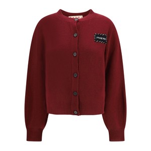 마르니 로고 패치 버튼 가디건, 레드계열, Italy 40(KR 55)