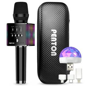 펜톤 무선 LED 블루투스 노래방 마이크 + USB 미러볼