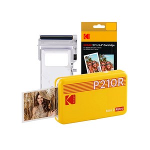 코닥 미니 2 레트로 P210R+카트리지 38매 번들 휴대용 포토프린터