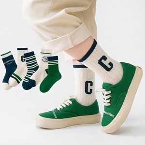 아동용 어린이 컬러 믹스 중목 양말 5켤레 세트