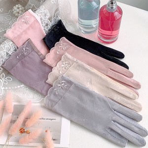 신페이드 장갑 운전 여름 봄 여성 여자 터치 손가락 망사 레이스 얇은 반장갑 자외선차단, 인디핑크, 1개