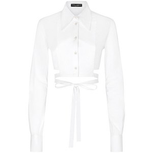 돌체앤가바나 크리스크로스 크롭 셔츠, 화이트계열, Italy 48(KR 77)