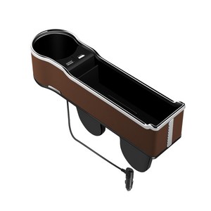 엘라 차량용 QC 3.0 고속충전 틈새수납 사이드포켓, 브라운, 1개